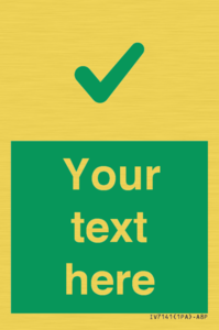 Custom green background, green tick sign